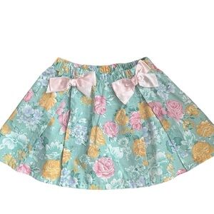 Celebrity Kids Baby Infant Sz 6-9 months Satin Pink Bow Floral Skirt